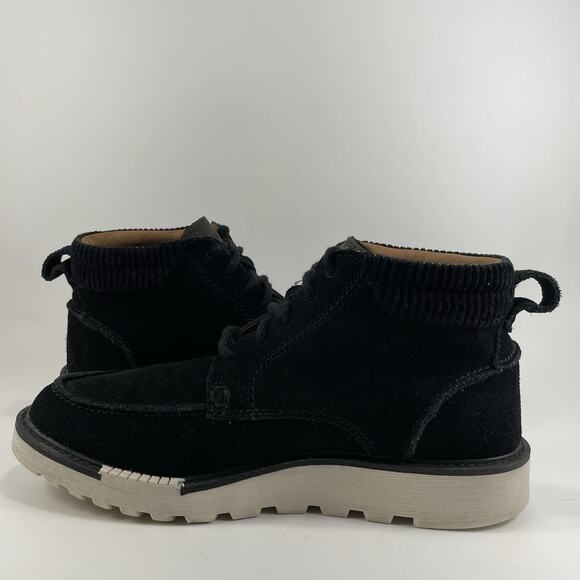 Clarks Collection Barnes Mid Boots Black Suede Mens Size 9 Moc Toe Lace Up - Picture 11 of 11